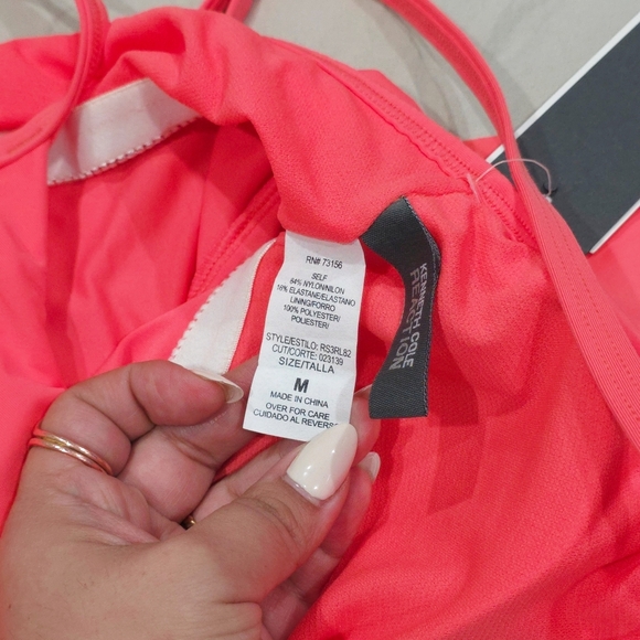 Kenneth Cole Reaction Coral Pink Swim 2 Piece with Ruffle Accents, Nwt, Size M - Picture 11 of 15
